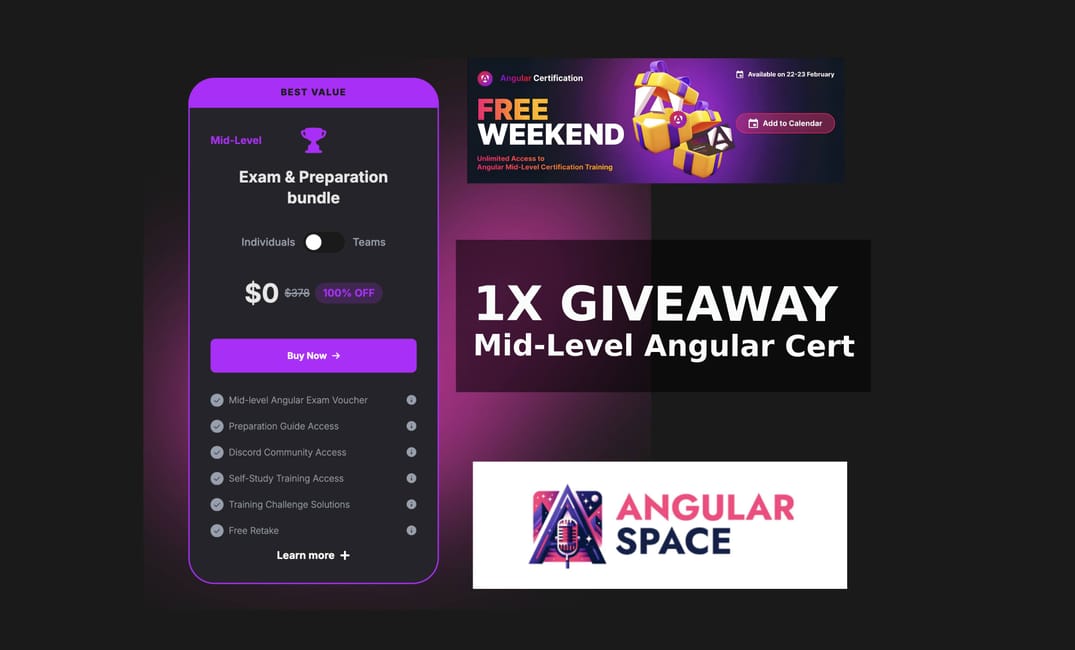 FREE WEEKEND & Angular Certificate GIVEAWAY